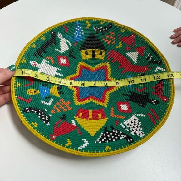 African Zulu Telephone Wire Basket / Bowl Woven Platter - Picture 15 of 15